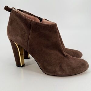 Kate Spade Brown Suede Nedda Heel Booties Boots 8.5